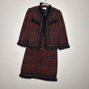Kate Spade Multi Tweed Fringe Jacket and Dress Suit